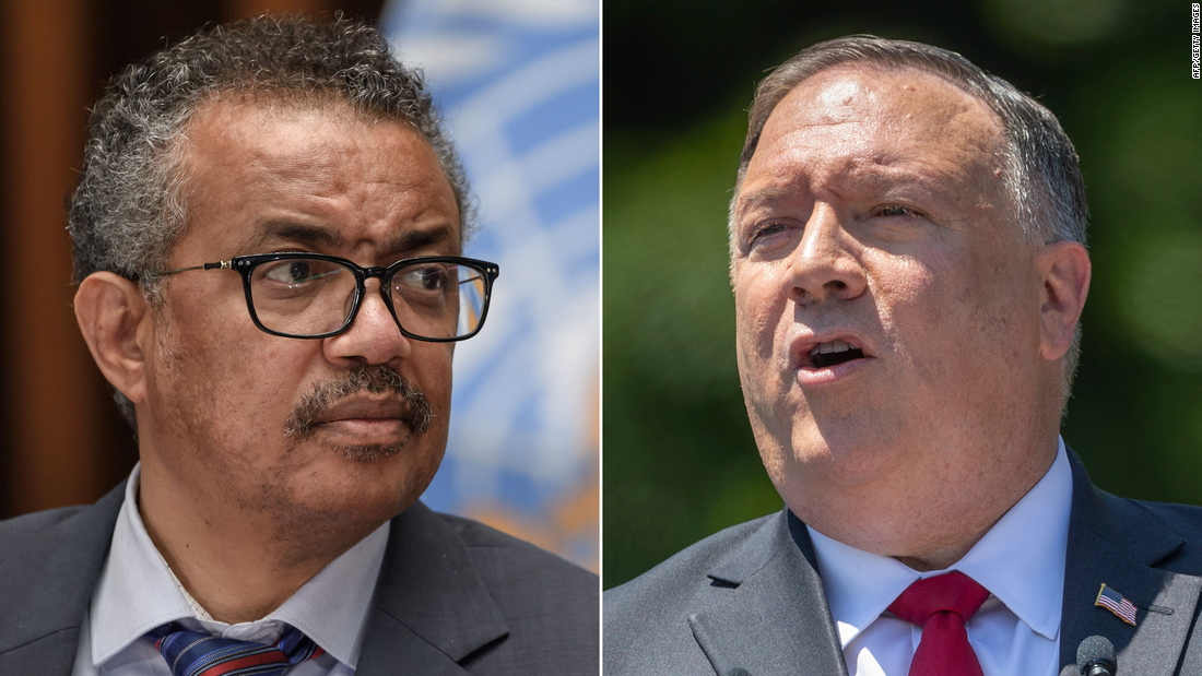 WHO chief Tedros Adhanom Ghebreyesus said Mike Pompeo's comments were &quot;untrue and unacceptable.&quot;