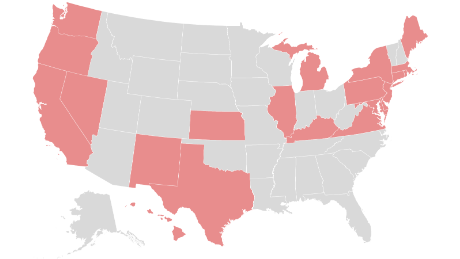 Dit zijn de staten die vereisen dat mensen in het openbaar maskers dragen