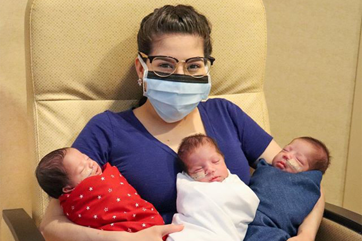 Vrouw uit Texas verslaat coronavirus – levert vervolgens gezonde drielingen