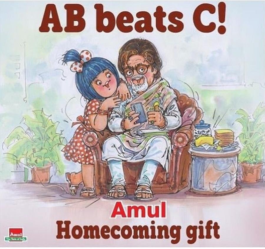 Amitabh Bachchan krijgt een speciaal eerbetoon van Amul-advertentie over het verslaan van Covid