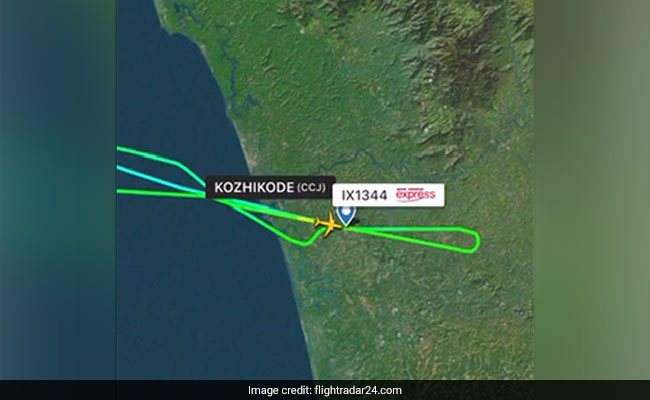 Vluchtradar 24 geeft aan dat het Air India Express-vliegtuig twee keer heeft geprobeerd te landen op de luchthaven van Kerala