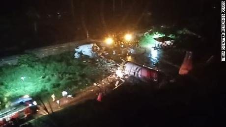 De vlucht schoot de landingsbaan voorbij