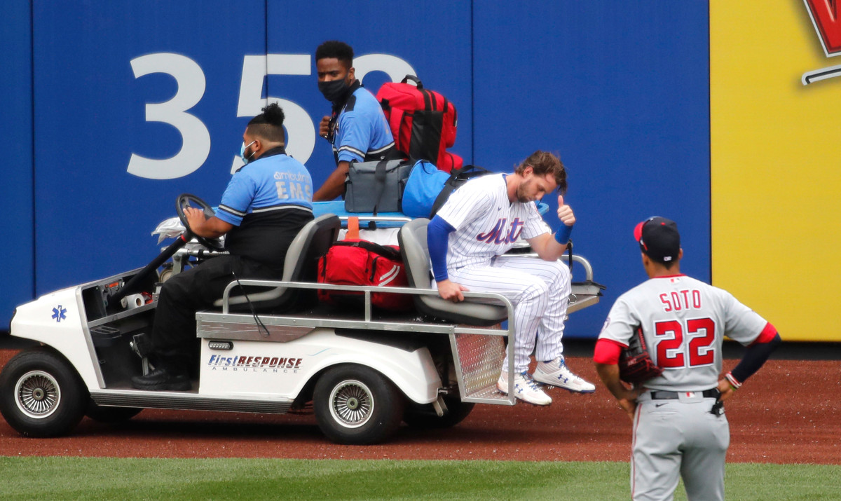 Mets 'Jeff McNeil vreesde het ergste na een' enge 'crash tegen de muur