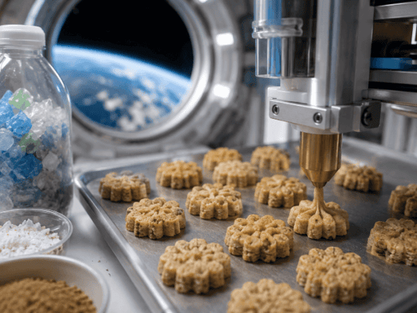 Koekjes van gerecycled plastic moeten astronauten helpen tijdens lange ruimtereizen Koekjes van gerecycled plastic moeten astronauten helpen tijdens lange ruimtereizen