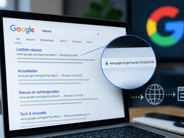 Google vervangt rechtstreekse webadressen in zoekresultaten door gecodeerde omleidingen Google vervangt rechtstreekse webadressen in zoekresultaten door gecodeerde omleidingen